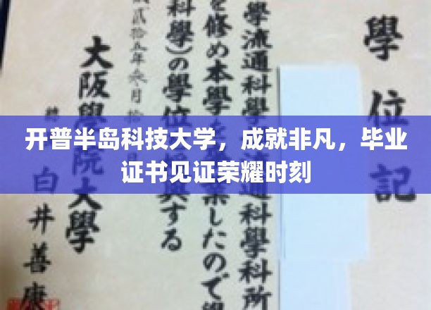 开普半岛科技大学荣耀时刻，毕业证书映照非凡成就之路