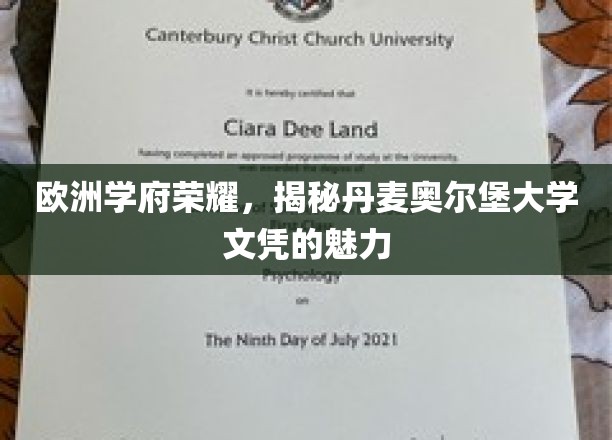 探寻丹麦奥尔堡大学文凭的国际魅力与欧洲教育之光