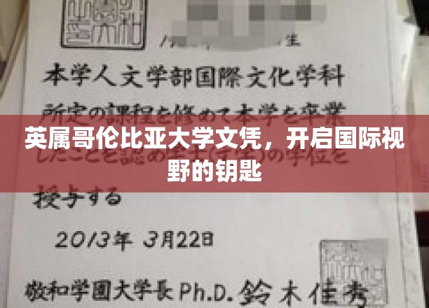 跨越国界的学术通行证，英属哥伦比亚大学文凭，开启全球视野之旅