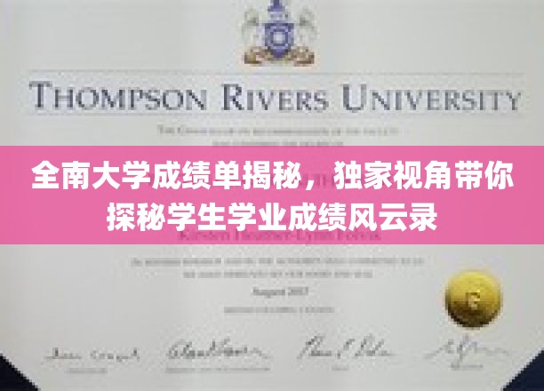 解码全南大学成绩榜，一窥学子学业成就背后风云